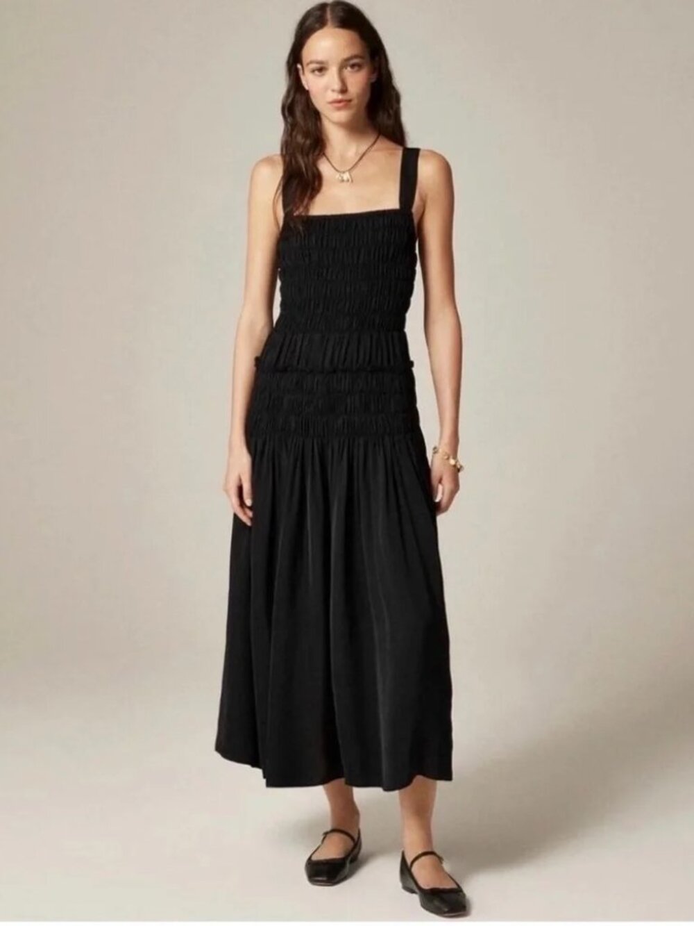 J.Crew Smocked Midi Dress